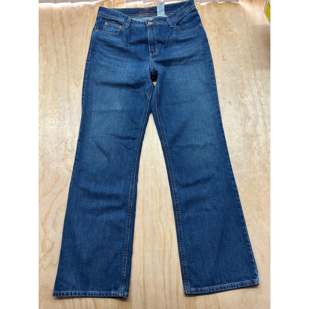 Eddie Bauer Premium Denim Natural‎ Fit Straight Leg Jeans Womens 10R Medium Wash